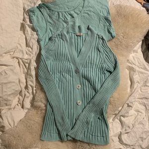 Aqua Blue Talbots Sweater Set